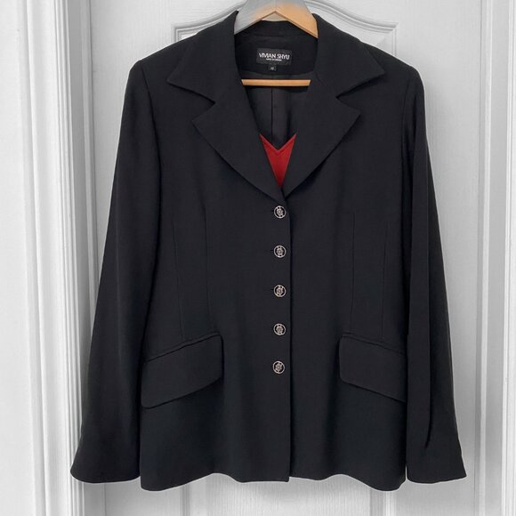 Vivian Shyu - Black Button Up Blazer-Style Designer Jacket - Picture 1 of 10